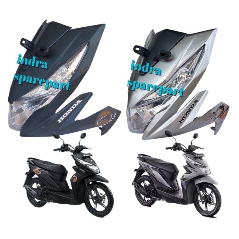 Full Set Tameng Body Depan Beat Street 2017 2018 2019 Silver Hitam Doff Putih