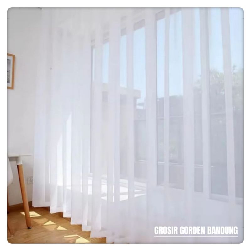 GORDEN VITRASE PUTIH POLOS GORDEN TRANSPARAN PINTU JENDELA