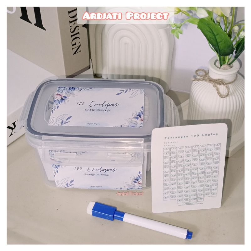 Box 100 Envelope Saving Challenge Tantangan Menabung 100 amplop + Spidol