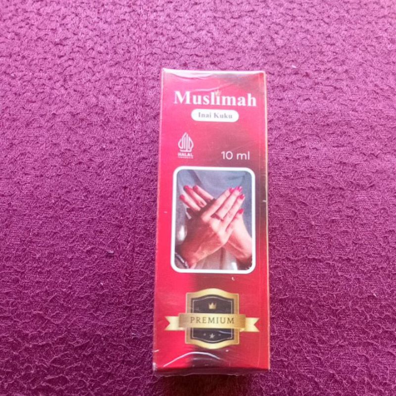 inai kuku muslimah warna maroon