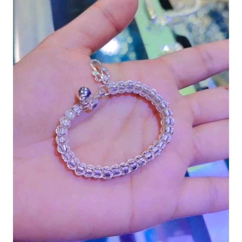 gelang perak murni motip emas 99