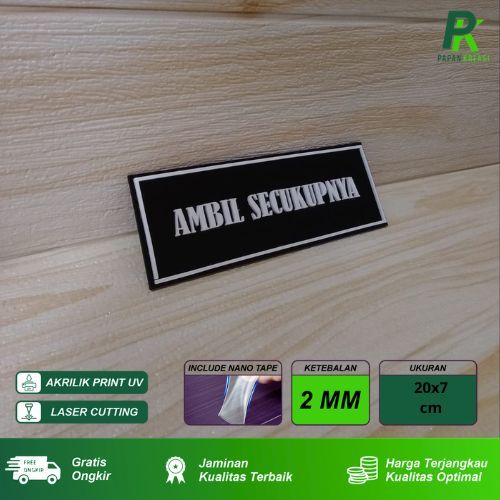 

Sign Ambil secukupnya Akrilik Huruf Timbul