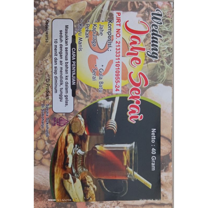 

wedang racik rempah jahe serai