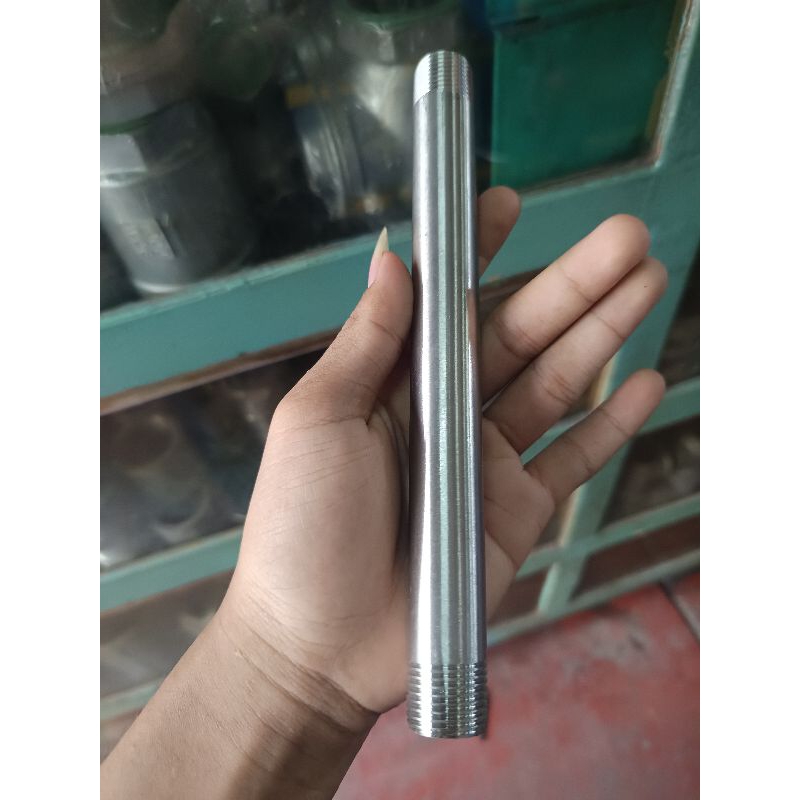 PIPA Stainleas Drat 1/2" inch panjang 20cm