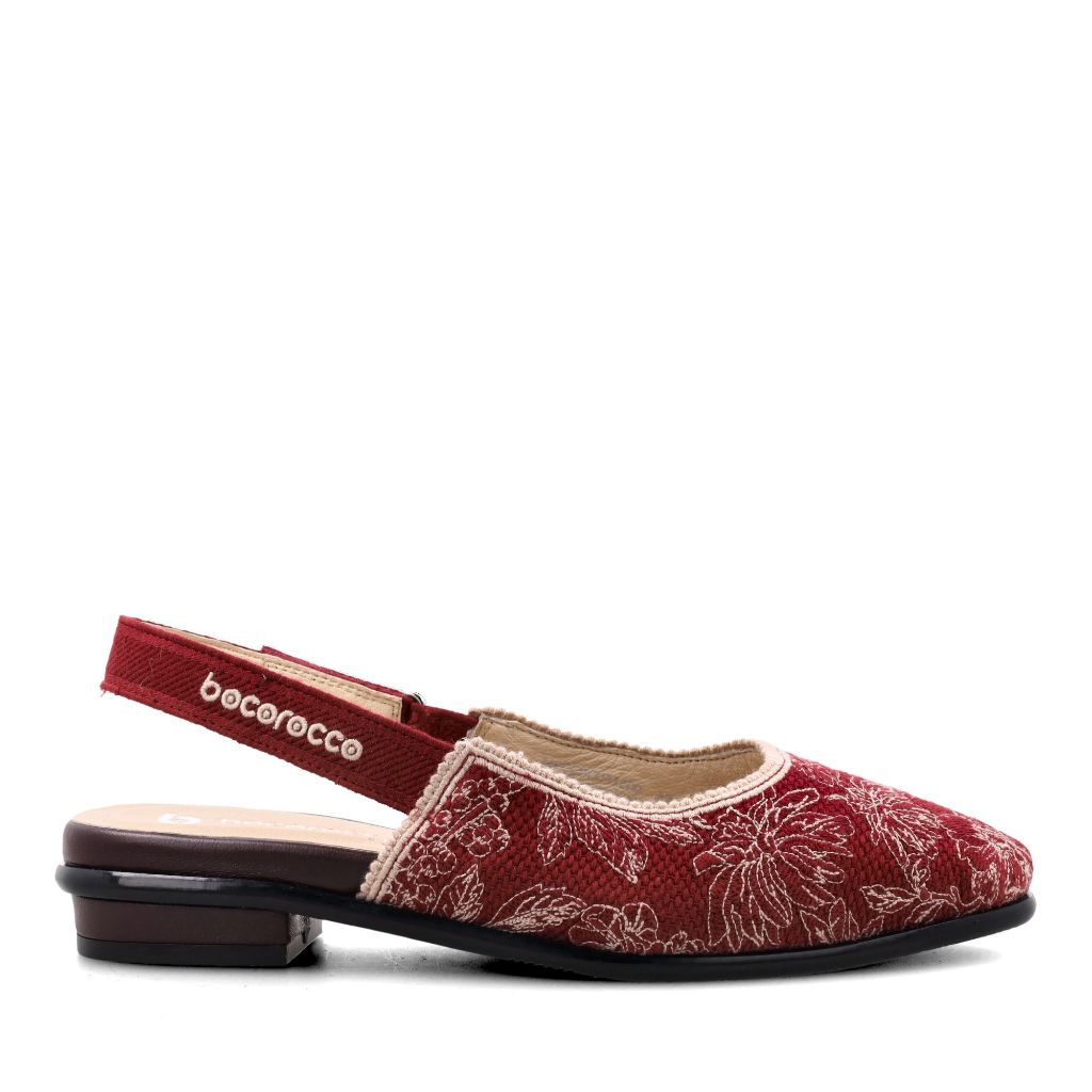 Bocorocco D. Coco 31A Marrone - Sepatu Flat Embroidery Wanita (Fiori Series) - Halal & Nyaman