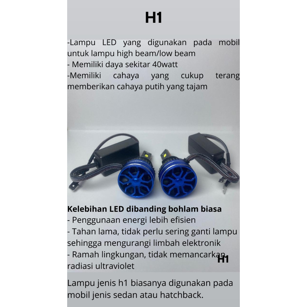 LED Car Lamp H1 / Lampu Mobil / Lampu Mobil LED H1