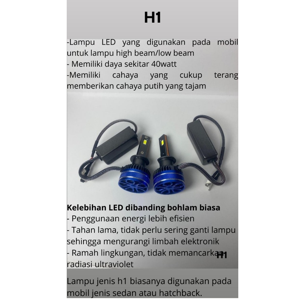 Lampu Mobil H1 / LED Car Lamp / Lampu Mobil LED H1