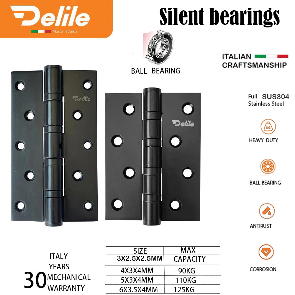 TERLARIS Engsel Pintu Jendela Rumah DELILE / Stainless Steel Engsel Hitam / Engsel Kupu"/Engsel