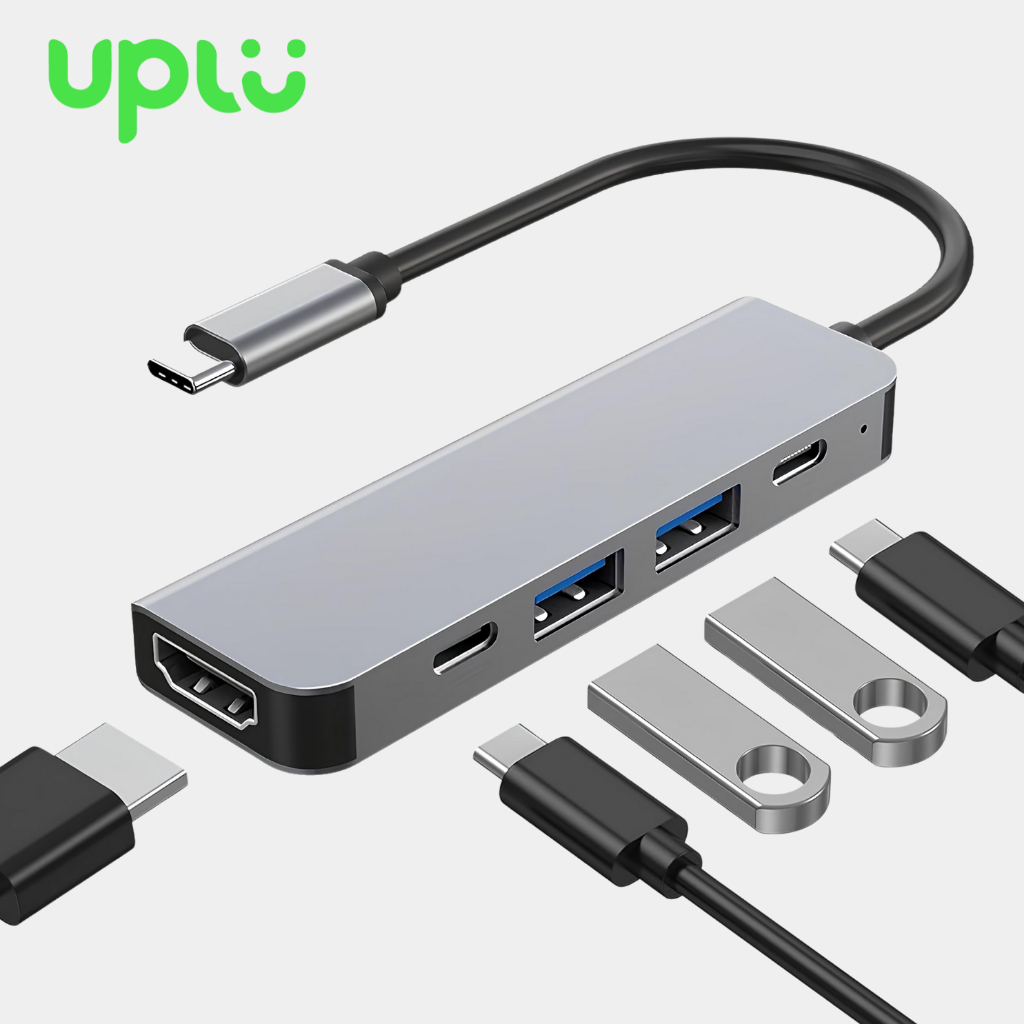 UPLU 5 IN 1 HUB Converter USB Type-C to HDMI 4K 30Hz PD 100W Multifunction Adapter
