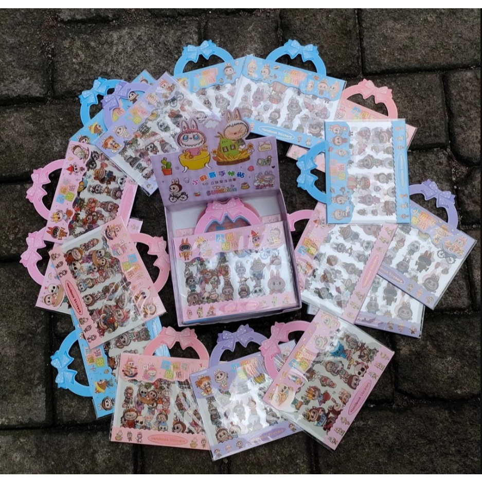 

1 pcs stiker fancy labubu model tas tengteng | stiker labubu fancy | stiker labubu random | stiker lucu karakter labubu