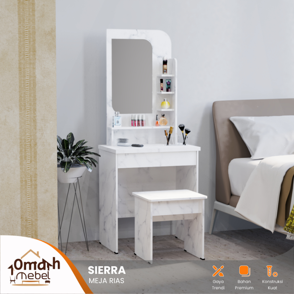 OMAH MEBEL SURABAYA - MR 6015 Series Sierra | Meja Rias Minimalis Aesthetic Termurah | Meja Minimali