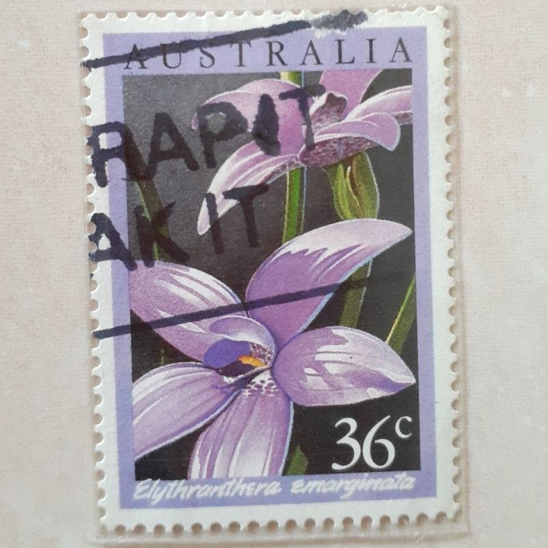 

Perangko Australia Native Orchids-Pink Enamel Orchid (Elythranthera emarginata) Tahun 1986