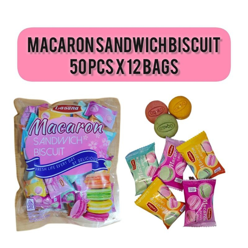 

Lasana Macaron sandwich biscuit isi 50pcs 300gram