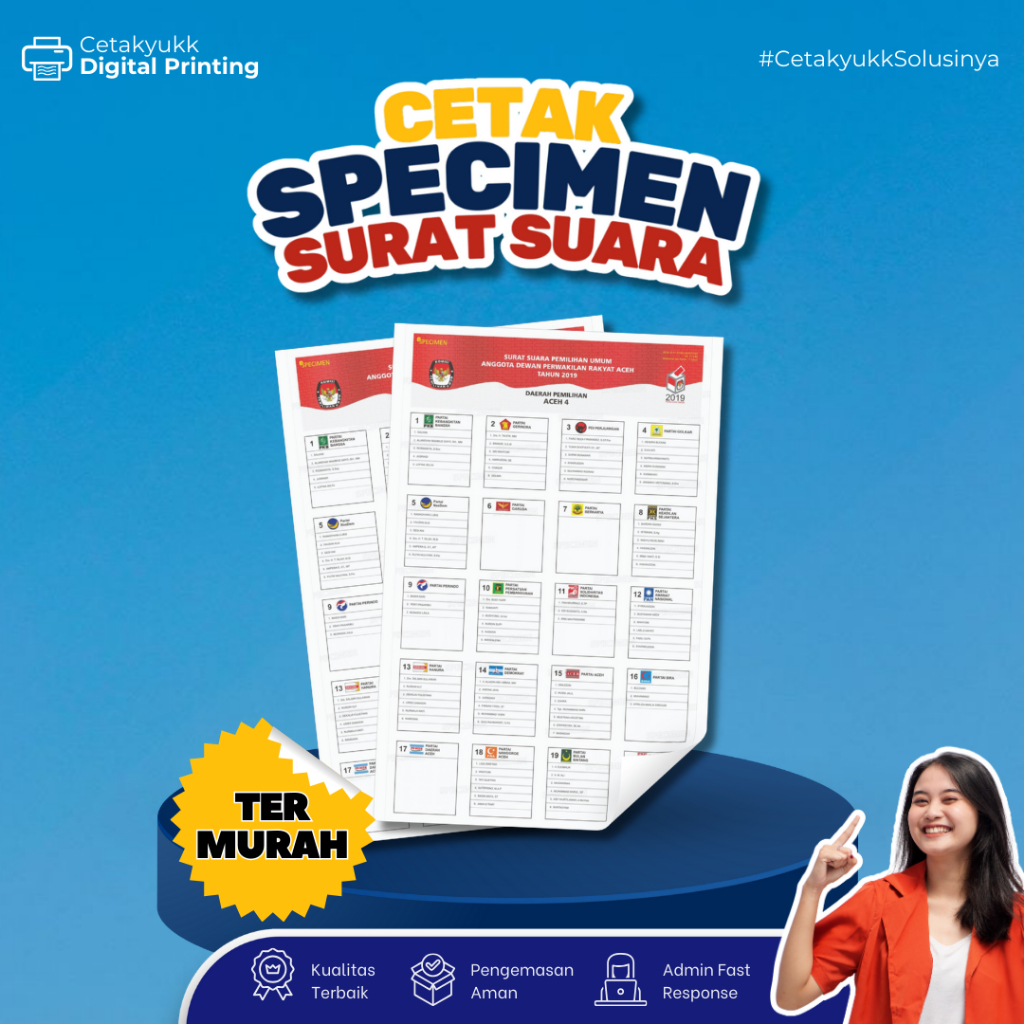 

Cetak Spesimen Specimen Surat Suara Pemilu Minimal 100 Lembar