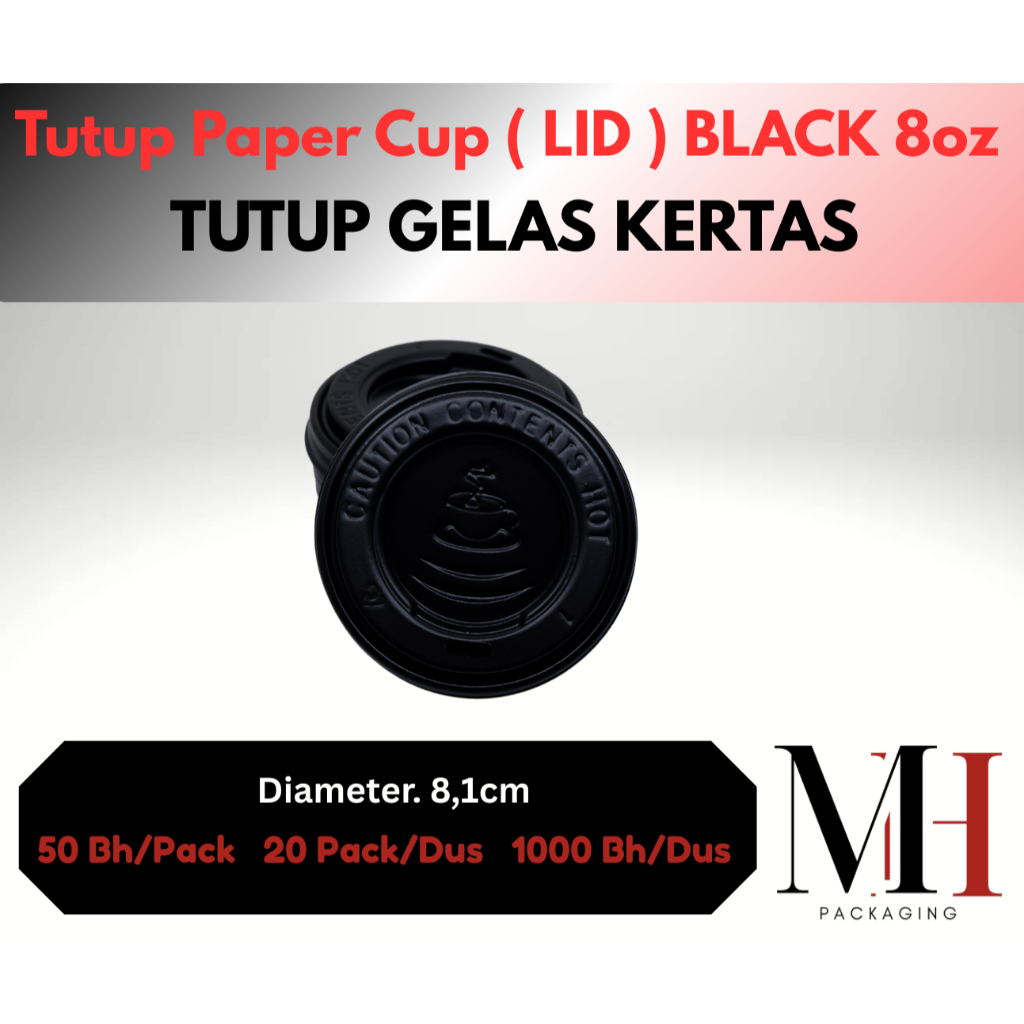 Lid / Tutup Paper Hot Cup 8oz / Gelas Kertas / LID Tutup Paper Cup + Sendok Es Cream 4oz