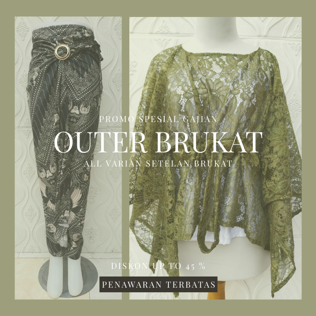 SET KEBAYA OUTER GENDHIS SET ATASAN DAN ROK KEKINIAN SUPER MEWAH KEBAYA TUNIK BRUKAT / KEBAYA MODERN
