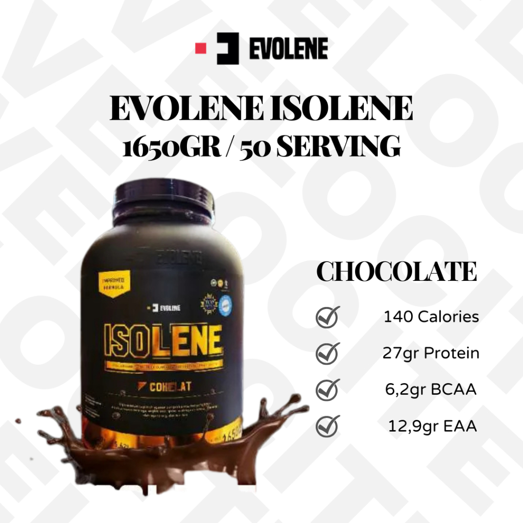 Evolene Isolene 1650gr Chocolate 50 Sajian Whey Protein Isolate Evo Lene Evolane