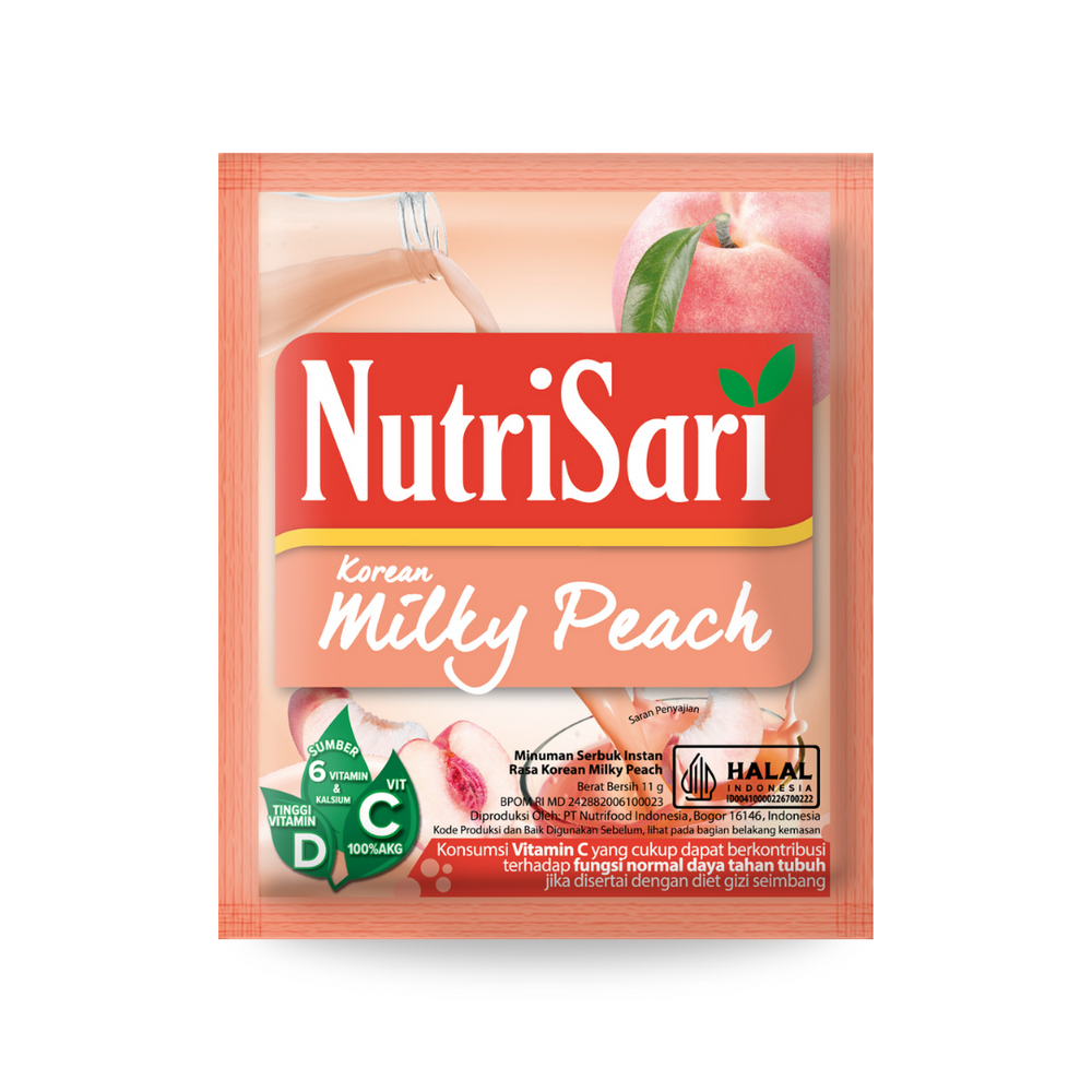 

NutriSari Milky Peach 1 Renceng Isi 10 Sachet