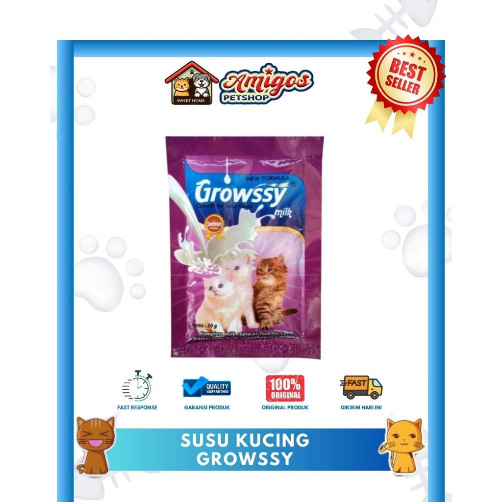 Susu kucing Growssy 1 sachet - Growsy Kitten Milk Replacer (Growssy Susu Kucing ) - Best Seller (Sus
