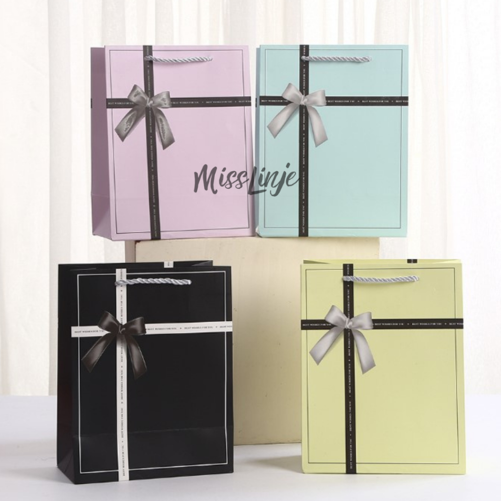 

MissLinje Paperbag / Paper Bag Giftbag Tas Kantong Karton kado Goodie Bag Motif Pita Best Wishes Premium