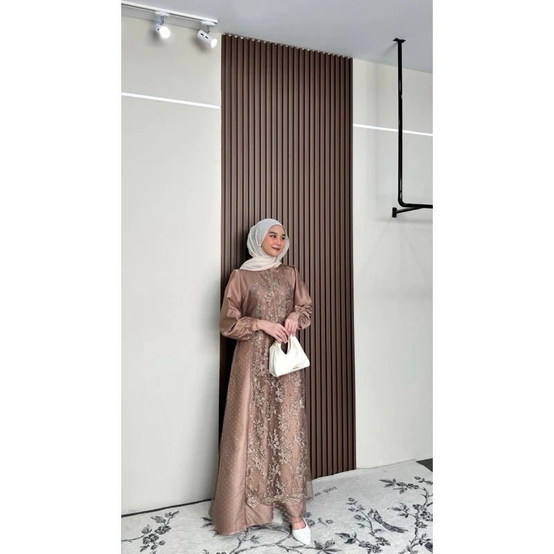 Nala Dress Kondangan Bridesmaid Baju Pesta Brokat Wanita Remaja Terbaru 2025 Elegan Jumbo Busui Musl