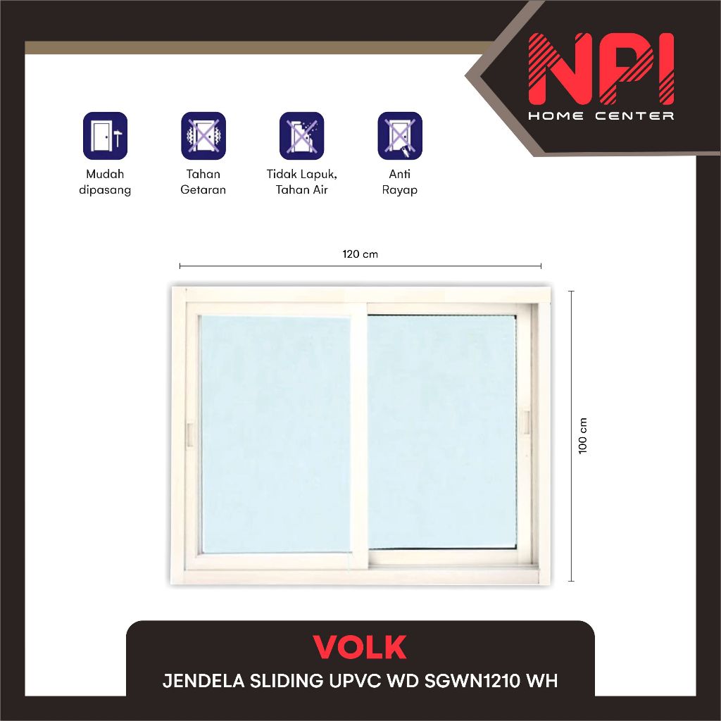 Eden - Jendela / Window Sliding / Sleding / Geser Upvc Sgwn1210 Sgwn 1210 White