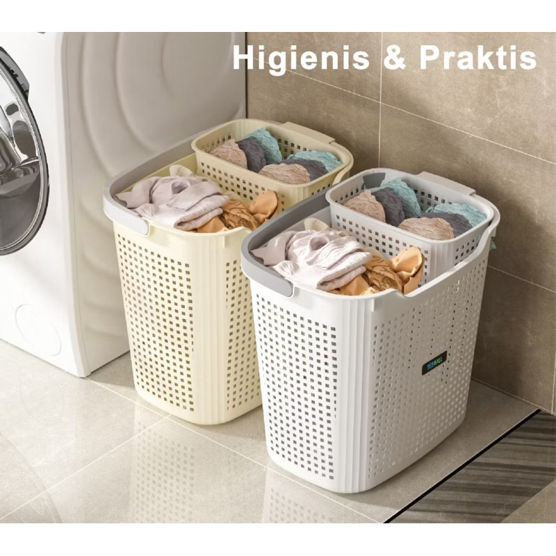 JUMBO KERANJANG LAUNDRY CUCI BAJU KOTOR CELANA LAUNDRY BASKET RACK RODA BESAR TROLI TROLLEY WASHING 