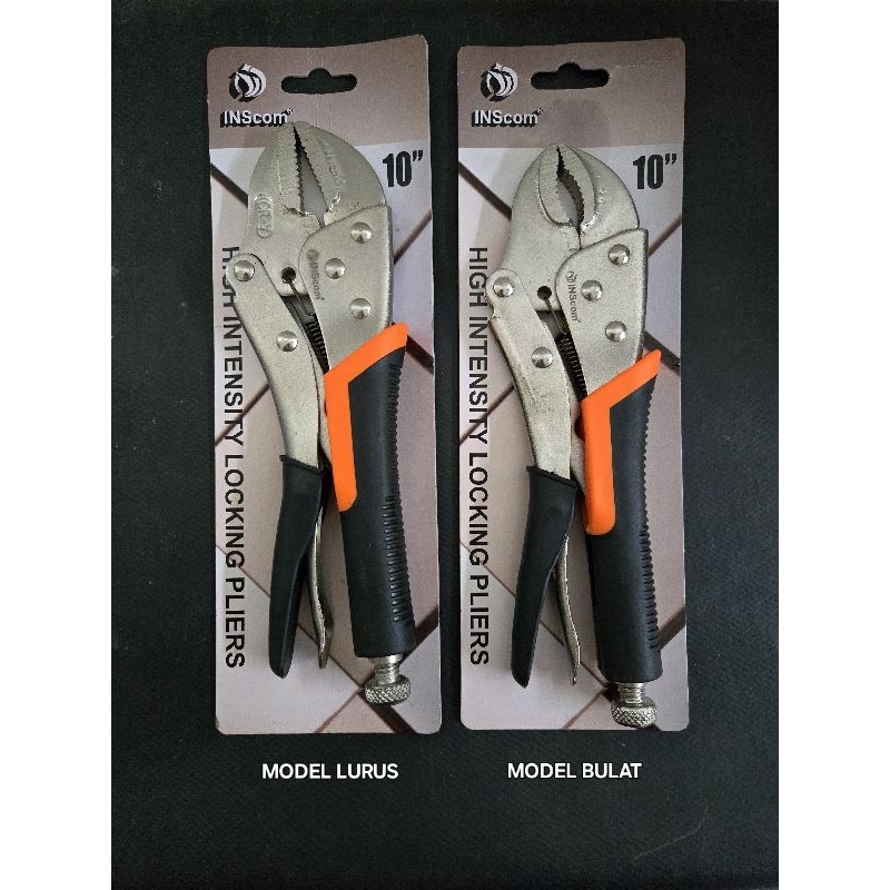 Inscom Tang buaya 10" Model Bulat / Tang jepit buaya 10 inch Model Lurus / Tang Buaya 10 inch Lockin
