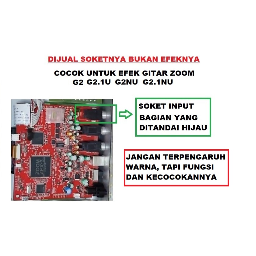 Soket INPUT efek gitar zoom G2 G2.1u G2Nu G2.1Nu bagian INPUT