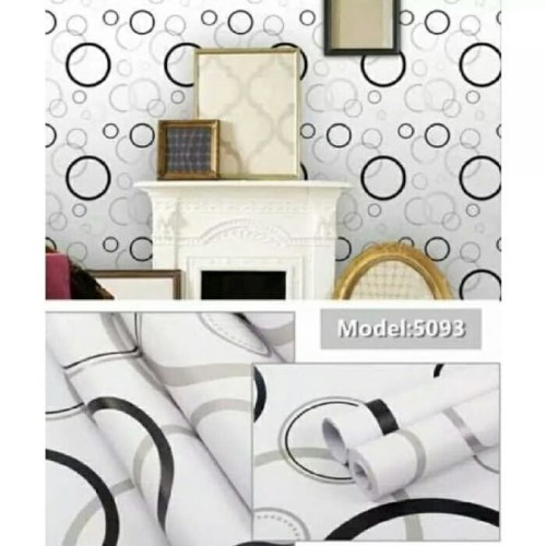 Wallpaper Stiker Wallsticker Motif Best Seller Putih Bulat Minimalis CY 1047 45 CM x 10 M Dekorasi K