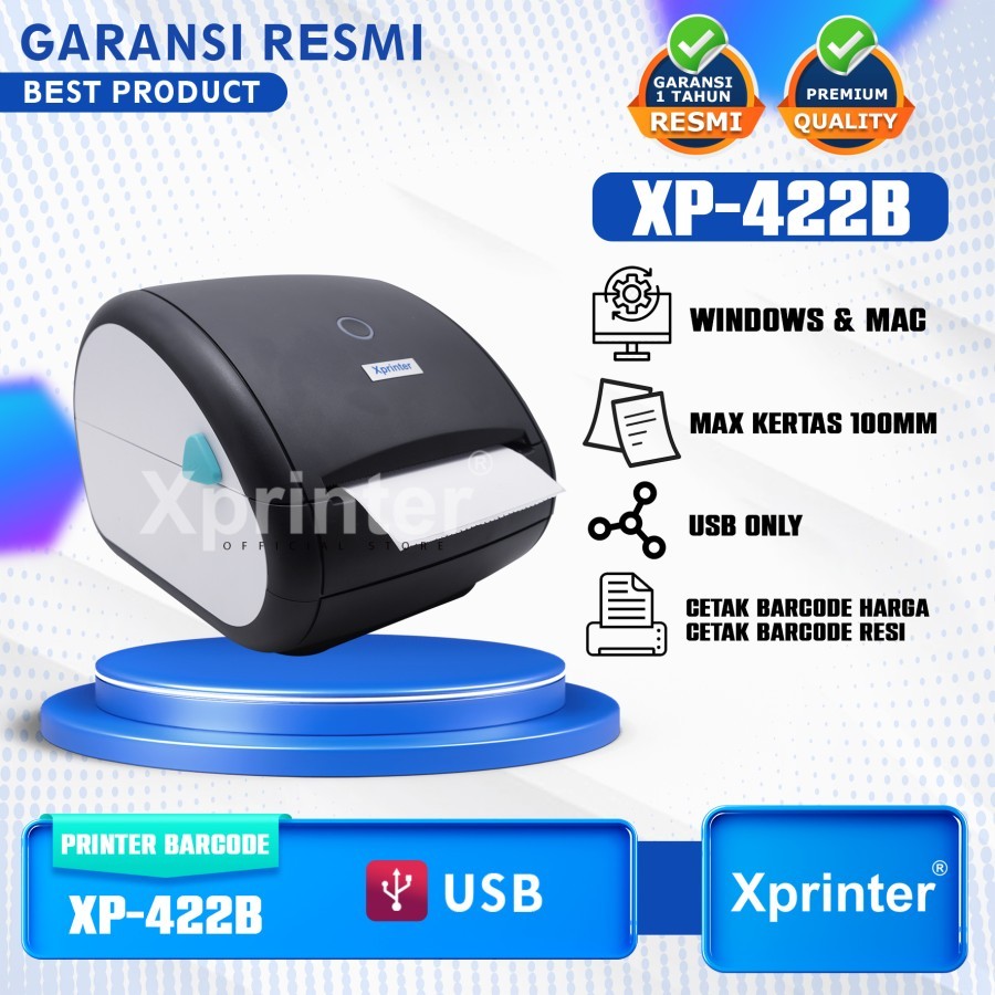 

Xprinter Printer Barcode Thermal A6 XP-422B USB Cetak Label & Harga A6