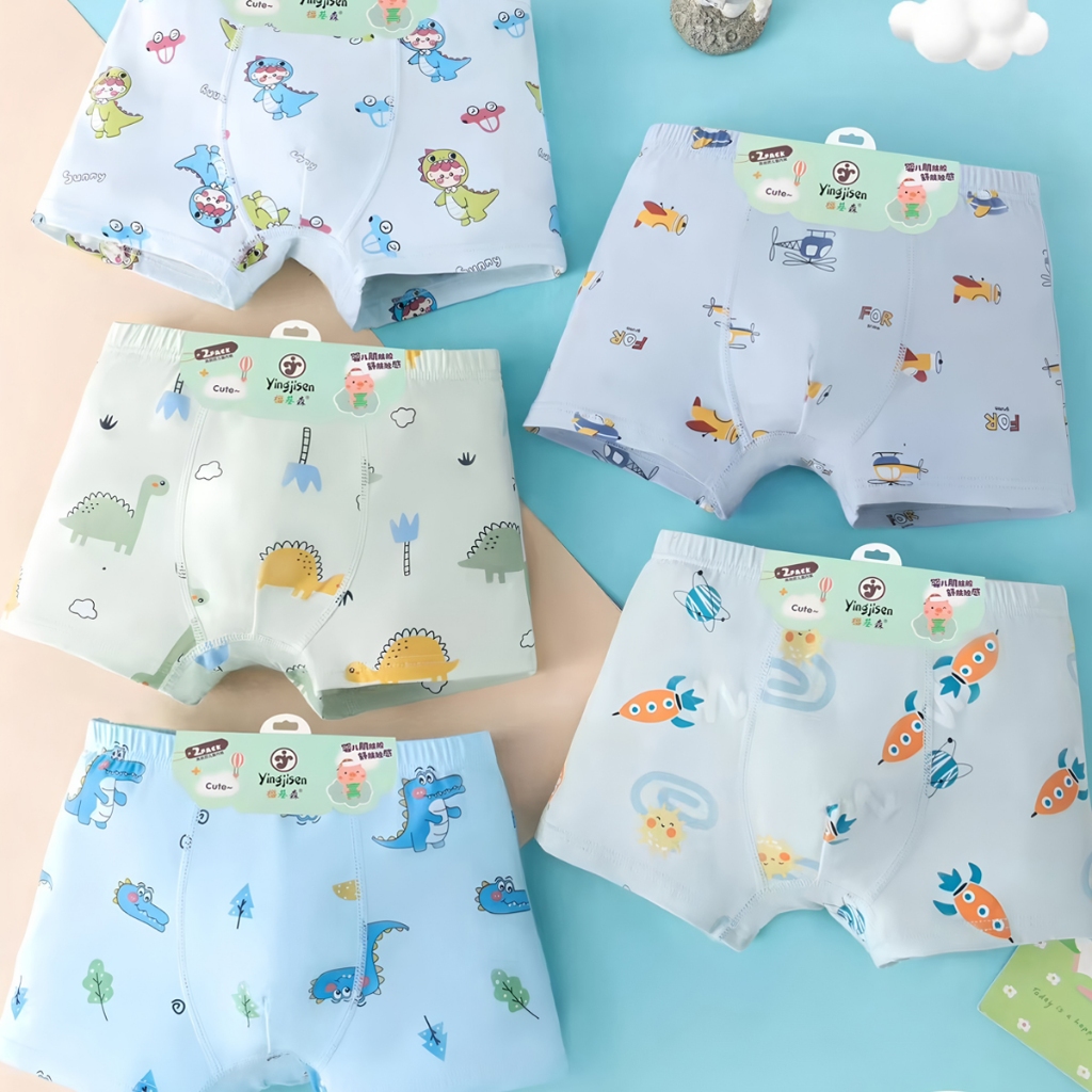YingJiSen Celana Dalam Anak Laki Laki 12 Pcs /Boxer Anak Laki Laki 3-14 Tahun /Celana Boxer Anak Lak
