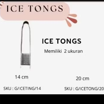 Ice Tong / Food Tong Stainless Steel / Penjepit Es Batu / Alat Jepit Capit Capitan Ice Cube