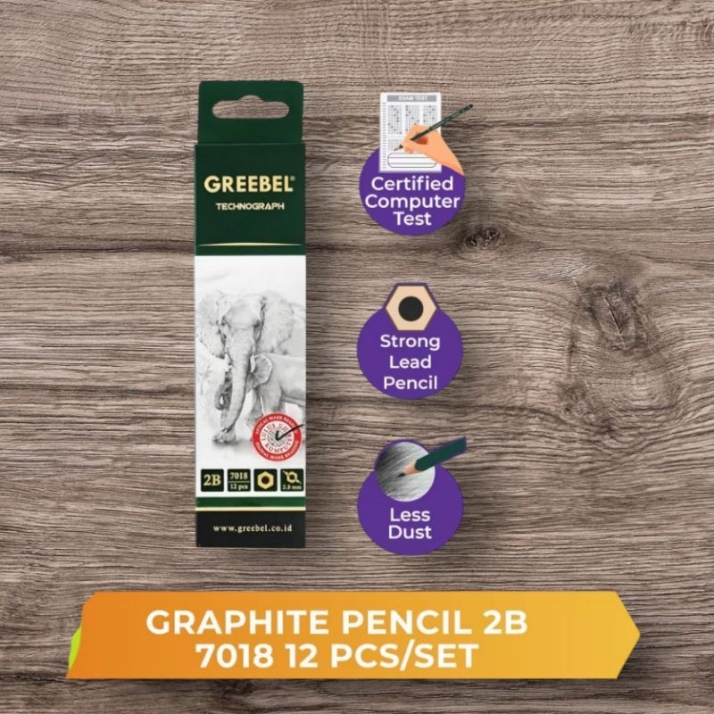 

(12pc)pensil 2B GREEBEL/pencil 2B/pensil ujian