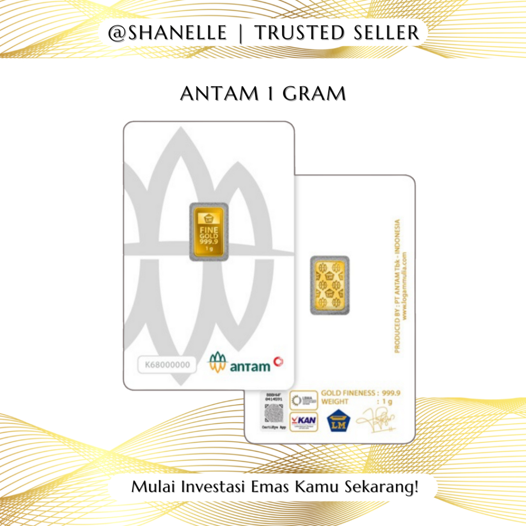 READY STOCK (ORIGINAL 2025) Logam Mulia Emas Antam 1 gram Press Certieye / Retro Portrait Classic / 