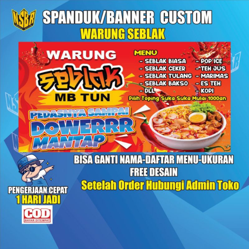 Spanduk Warung Seblak / Spanduk Seblak Prasmanan Free Desain
