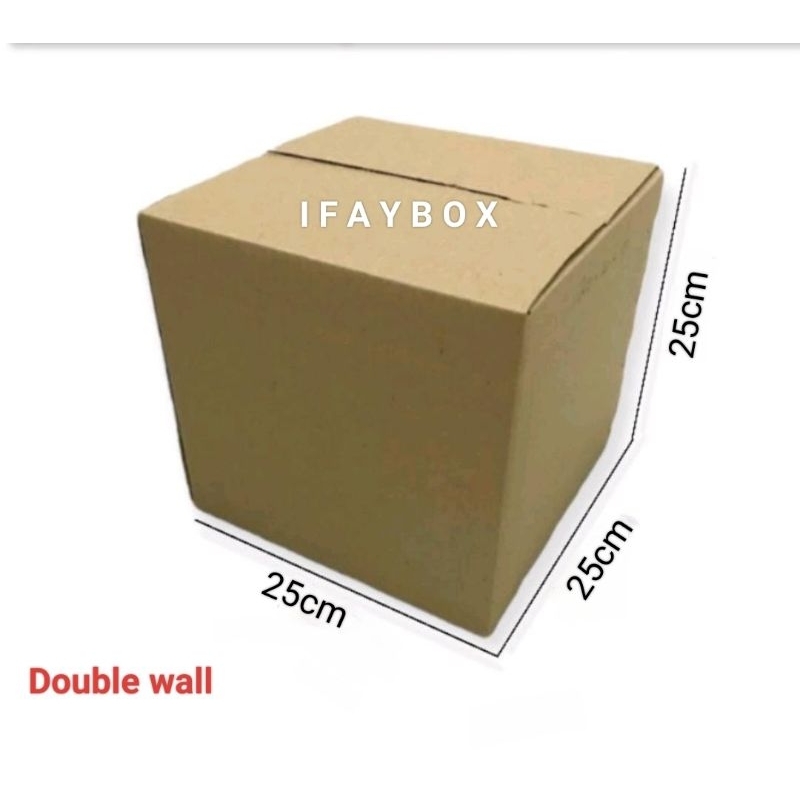 

Kardus box Uk. 25x25x25 cm Double wall polos