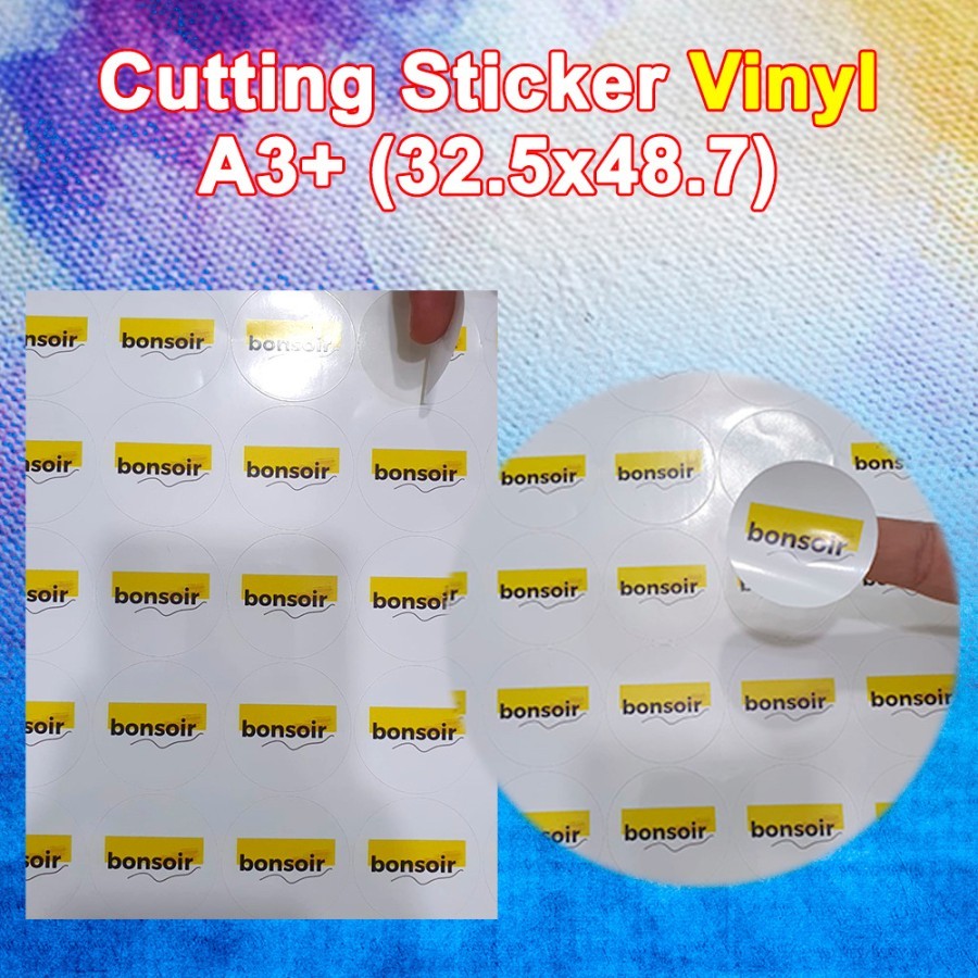 Cetak Sticker Vinyl A3+ Custom (Cutting)