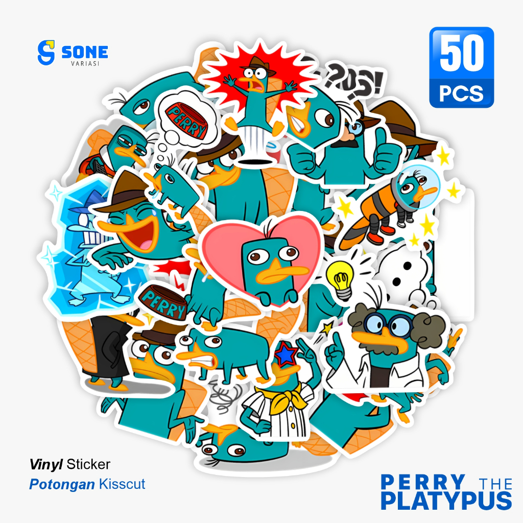 

Sticker Pack PERRY THE PLATYPUS / Stiker Kartun Animasi Paper Vinyl Deco Buku Jurnal Tumbler Laptop Aesthetic