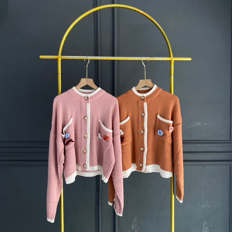 TOP CARDIGAN KEILA - CARDIGAN KNIT - KNIT CARDIGAN - ATASAN KNIT WANITA - TOP KNIT CARDIGAN