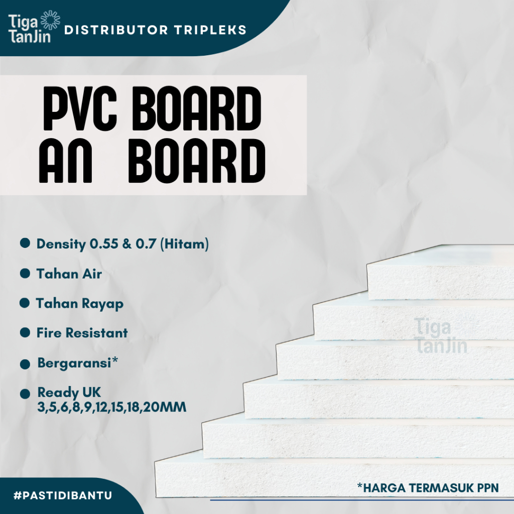 PVC - AN Board PVC Foam Board Lembaran PVC Tahan Air PVC Tahan Rayap