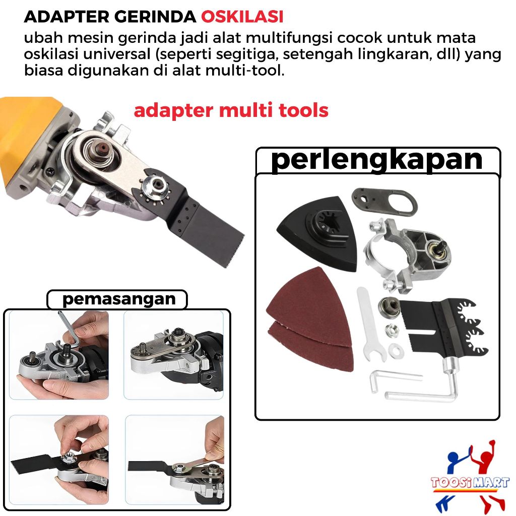 Adaptor Gerinda Oskilasi Multifungsi / Mesin Gerinda Jadi Mesin Potong Amplas Kayu