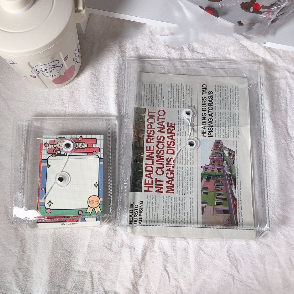 

file bag pouch transparan amplop serba guna tempat pensil tumblr aesthetic lucu