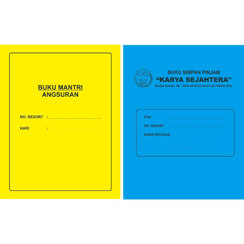 

BUKU SIMPAN PINJAM KOPERASI / BUKU CATATAN TAGIHAN / BUKU MANTRI