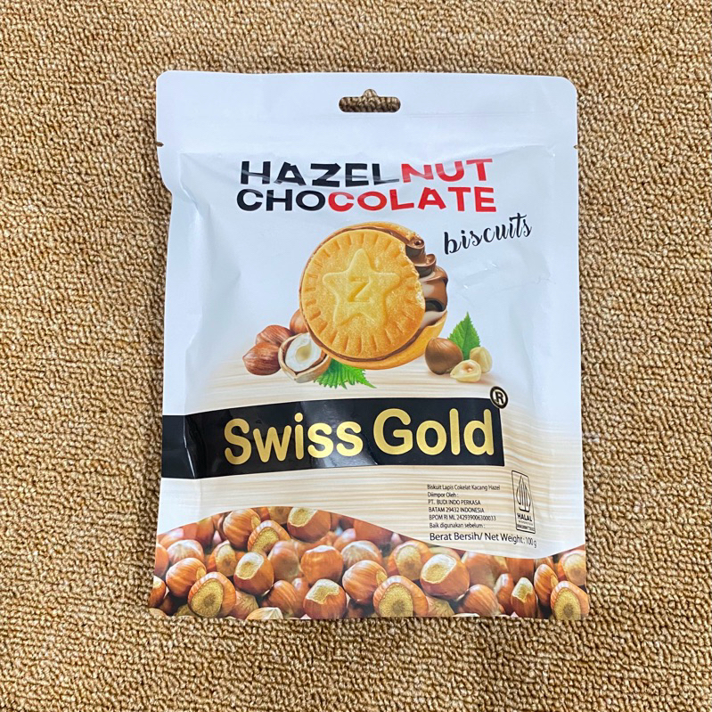 

Hazelnut Chocolate biscuit /swiss gold/ cemilan biskuit cokelat hazelnut 100 gr