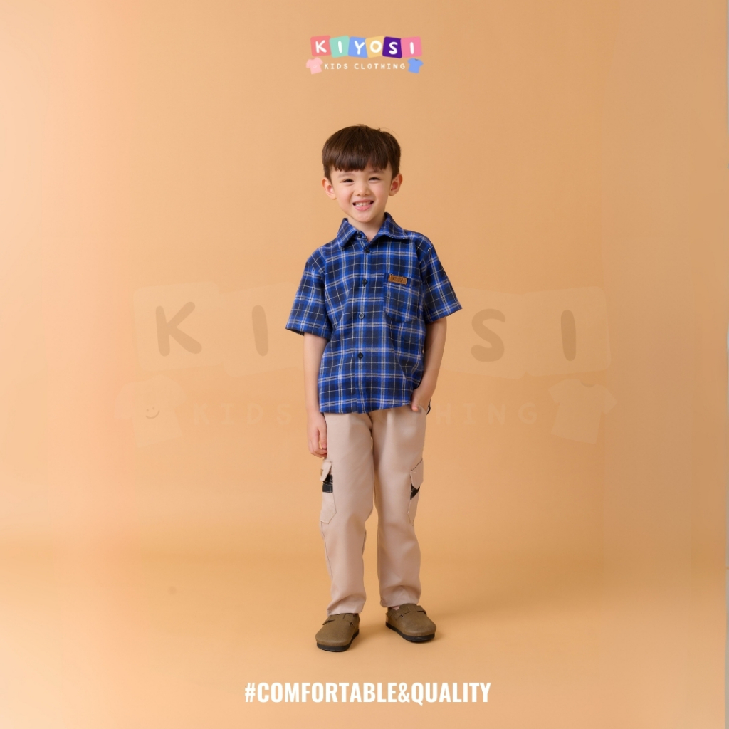 RB KIYOSI Kemeja Pendek Flanel Anak Premium Kemeja Anak 0-6 Tahun (1)