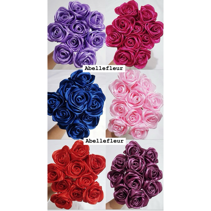 BUNGA MAWAR SATIN SATUAN