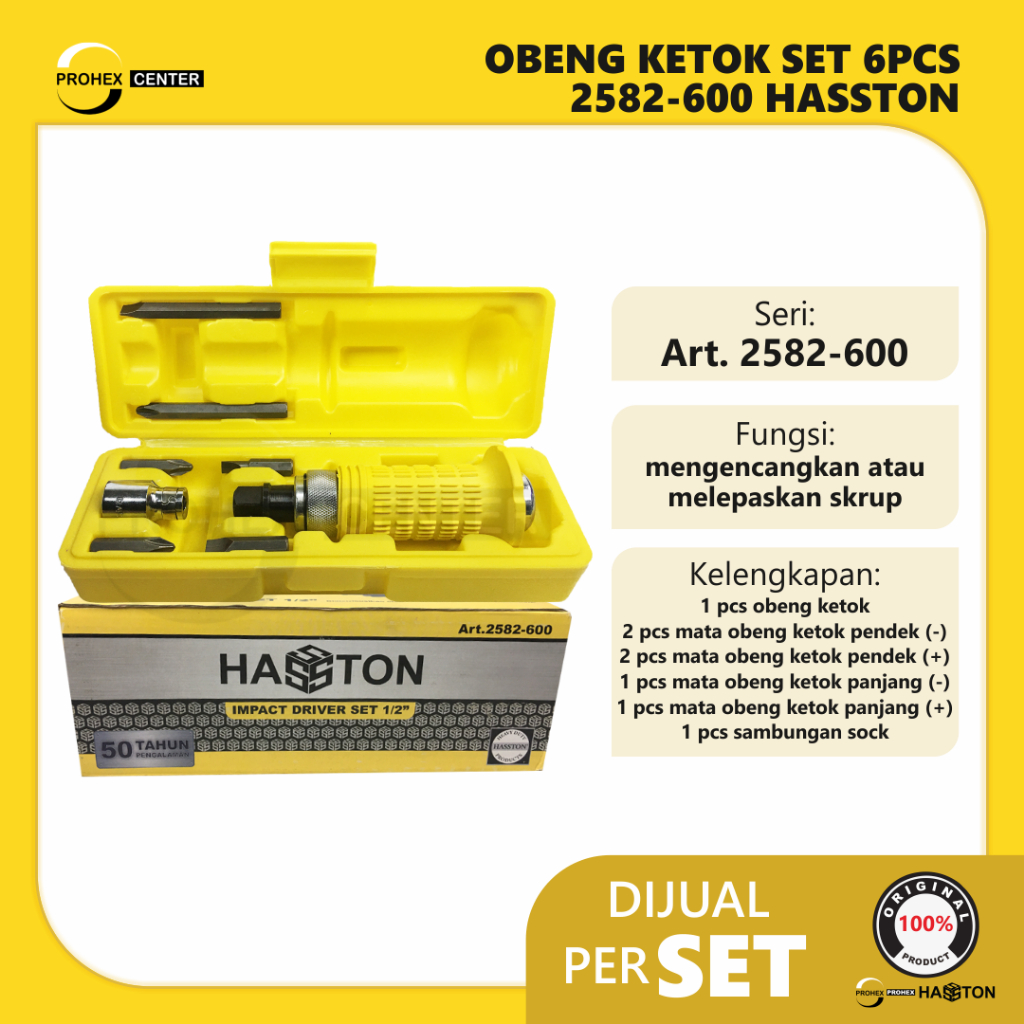 obeng ketok HASSTON PROHEX obeng getok impact driver set obeng pukul prohex