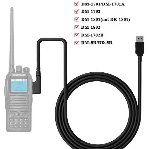Kabel Program Baofeng DM-1701 DM1702 DM-1801 DM-1802 DM-5R RD-5R
