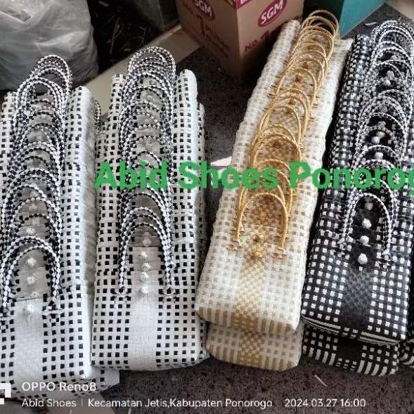 Tas anyam plastik murah | tas monochrome hitam putih | terbaru